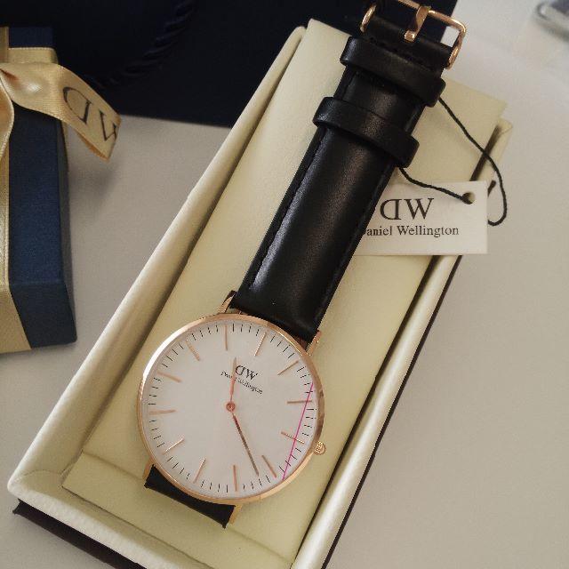 Daniel Wellington(ダニエルウェリントン)のDanielWellington40mm0107DWピンクゴールド×ブラック メンズの時計(腕時計(アナログ))の商品写真