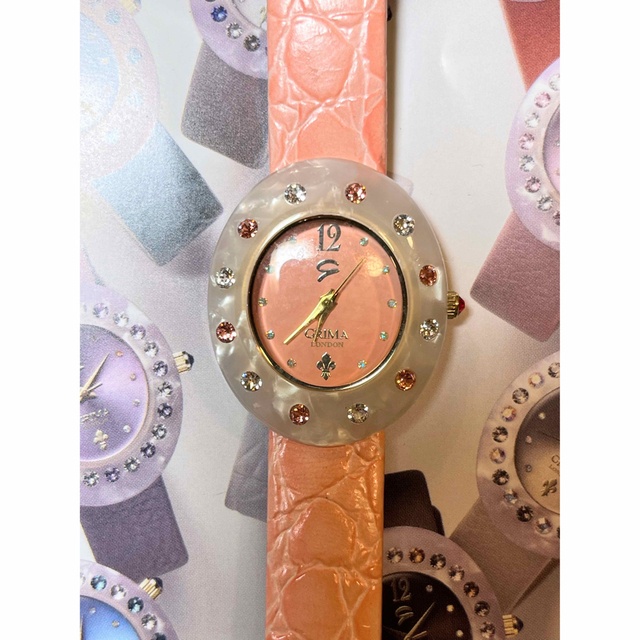 🌟美品🌟GRIMA LONDON ミニシチリア　サーモンピンク レディースのファッション小物(腕時計)の商品写真