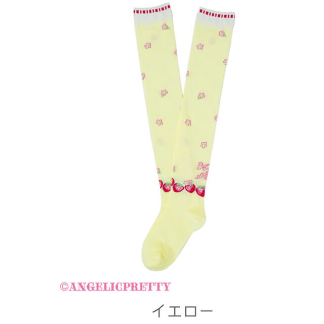 Angelic Pretty(アンジェリックプリティー)のLittle Bunny Strawberryオーバーニー キッズ/ベビー/マタニティのこども用ファッション小物(靴下/タイツ)の商品写真