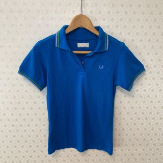 フレッドペリー(FRED PERRY)の⭕️良品⭕️フレッドペリー⭕️レディース⭕️半袖ポロシャツ⭕️ブルー/鹿の子素材(ポロシャツ)