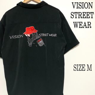 ヴィジョン ストリート ウェア(VISION STREET WEAR)のヴィジョンストリートウエア 開襟 刺繍 オープンカラーシャツ ポリシャツ M(シャツ)