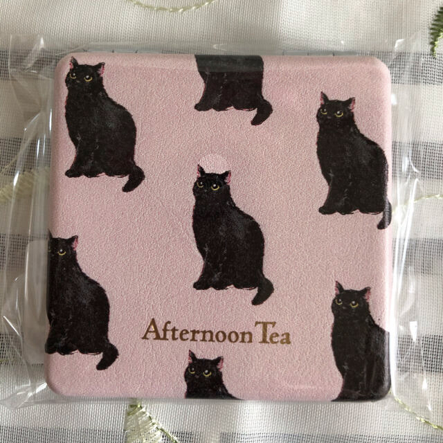 AfternoonTea(アフタヌーンティー)のAfternoon-Tea キャット柄ミニミラー　ピンク レディースのファッション小物(ミラー)の商品写真