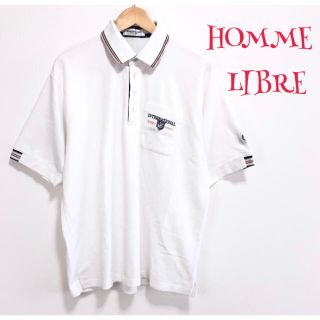 【美品】❤HOMME LIBRE❤ ポロシャツ 白 春 夏  〈3L〉ゴルフ(ポロシャツ)