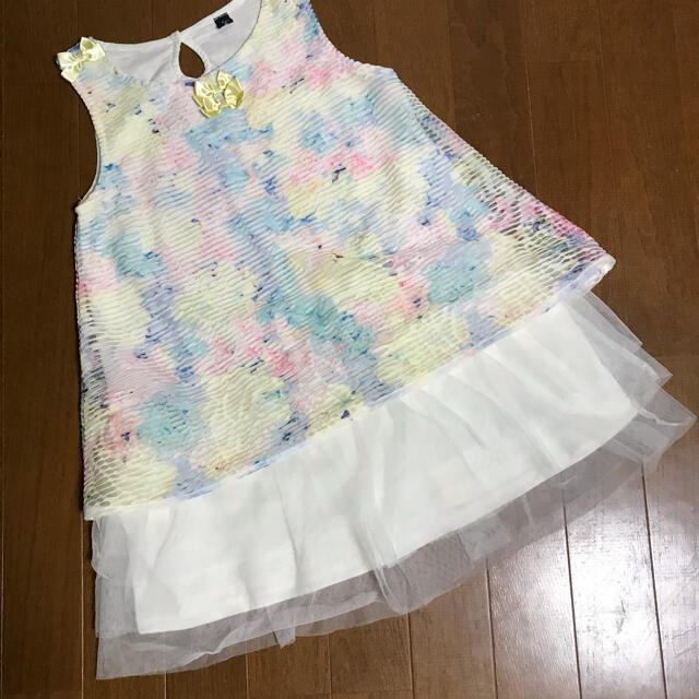 ワンピース　130   カラフル キッズ/ベビー/マタニティのキッズ服女の子用(90cm~)(ワンピース)の商品写真