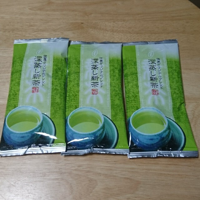 深蒸し新茶 【3袋セット】 国産ブレンド 食品/飲料/酒の飲料(茶)の商品写真