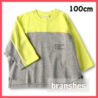 ブランシェス(Branshes)の新品・タグ付【branshes】 配色切り替えTシャツ 100cm(Tシャツ/カットソー)