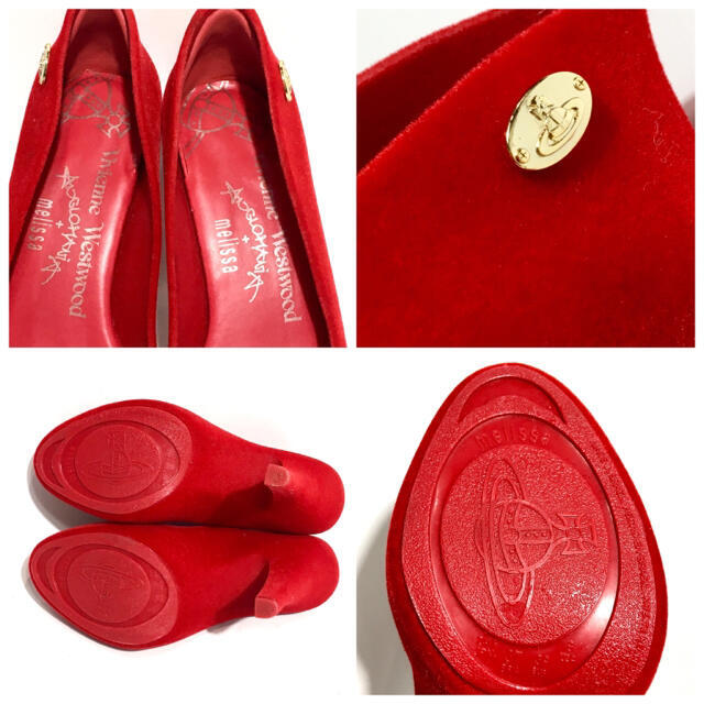 Vivienne Westwood(ヴィヴィアンウエストウッド)の美品 ヴィヴィアンウエストウッド メリッサ パンプス スエード 赤 レディースの靴/シューズ(ハイヒール/パンプス)の商品写真