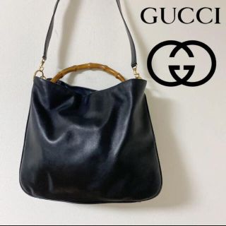 グッチ(Gucci)のグッチ　バンブーショルダーバッグ　レザー　ホーボー　オールド　トート　ハンド(ショルダーバッグ)