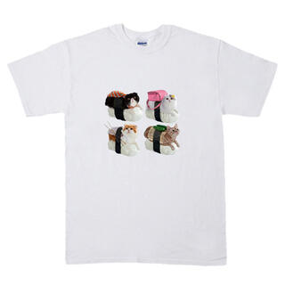 寿司 猫 プリント 半袖 Tシャツ  rrb76(Tシャツ/カットソー(半袖/袖なし))