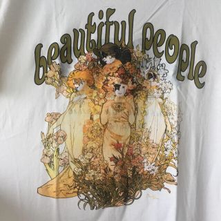 【未使用新品】beautiful people ミュシャkidsTシャツ キナリ