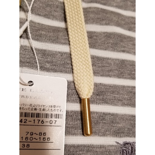 新品 バーバリーブルーレーベル ボーダー 半袖ジップパーカー