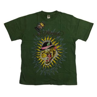 エドハーディー(Ed Hardy)の緑 エドハーディー メンズ　Tシャツ　Skull and Rosi　送料無料(Tシャツ/カットソー(半袖/袖なし))