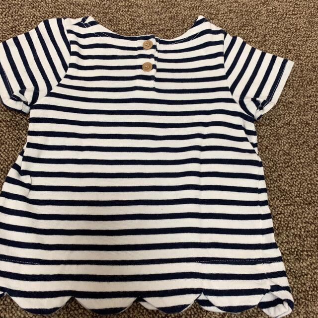 しまむら(シマムラ)のボーダーTシャツ　100cm 2枚セット キッズ/ベビー/マタニティのキッズ服女の子用(90cm~)(Tシャツ/カットソー)の商品写真