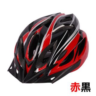 自転車用 ヘルメット 赤×黒 子供 大人 サイクリング マウンテンバイク(その他)