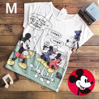 ミッキーマウス(ミッキーマウス)の【M】ミッキー フレンズ 両面プリント Tシャツ グーフィ 白系(シャツ/ブラウス(半袖/袖なし))