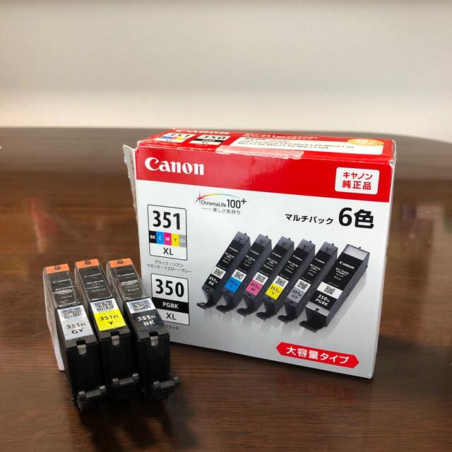 Canon(キヤノン)のcanon PIXUS 351 インク6色分 スマホ/家電/カメラのPC/タブレット(PC周辺機器)の商品写真