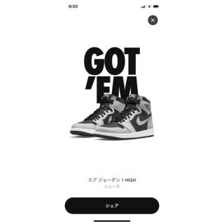 ナイキ(NIKE)のAIRJORDAN 1エアージョーダン1 HlGH SHadow2.0 28.5(スニーカー)