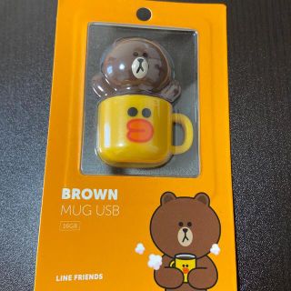 新品　未開封　USBメモリ　16GB LINE BROWN(PC周辺機器)