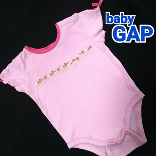 ベビーギャップ(babyGAP)のbaby GAP 半袖ロンパース  刺繍 80(ロンパース)