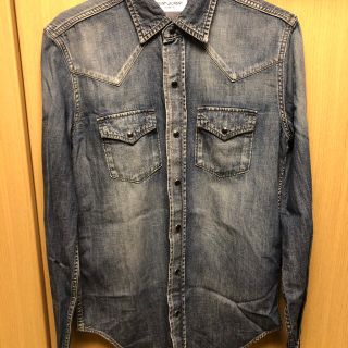 正規 18SS Saint Laurent サンローランパリ デニムシャツ