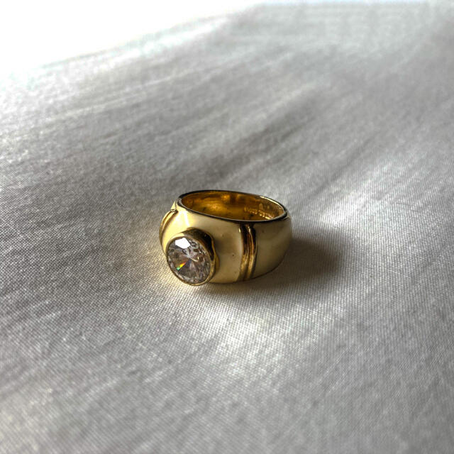 ୨୧ Vintage rétro Gold Crystal Ring