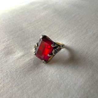 グリモワール(Grimoire)の୨୧ Vintage rétro Red Stone Ring(リング(指輪))