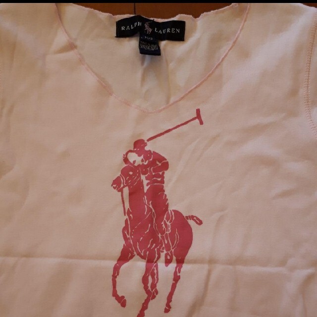 Ralph Lauren(ラルフローレン)のRALPH LAUREN　USA製　ビッグポニー　Vネック　カットソー レディースのトップス(カットソー(半袖/袖なし))の商品写真