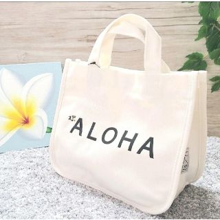 ハレイワ(HALEIWA)の新品・ホワイト・ハレイワ・アロハプリントミニトート・ハワイアン・ALOHA(トートバッグ)