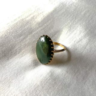 ୨୧ Vintage rétro Green Stone Ring(リング(指輪))