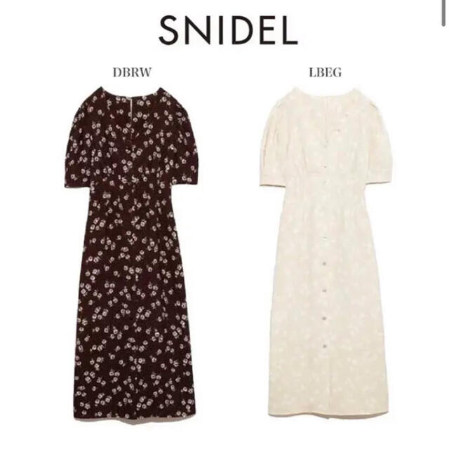 SNIDEL(スナイデル)のSNIDEL フラワーパターンタイトワンピース　LBGE レディースのワンピース(ロングワンピース/マキシワンピース)の商品写真