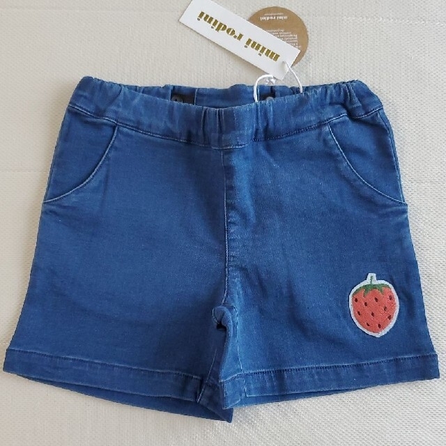 こどもビームス(コドモビームス)の104-110cm/MINI RODINI denim strawberry キッズ/ベビー/マタニティのキッズ服女の子用(90cm~)(パンツ/スパッツ)の商品写真