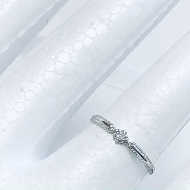 k18WG ダイヤリングと白鳥のリング　約8.5号 レディースのアクセサリー(リング(指輪))の商品写真