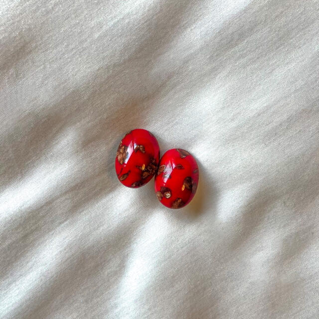 ୨୧ Vintage rétro Ladybug stone earrings レディースのアクセサリー(イヤリング)の商品写真