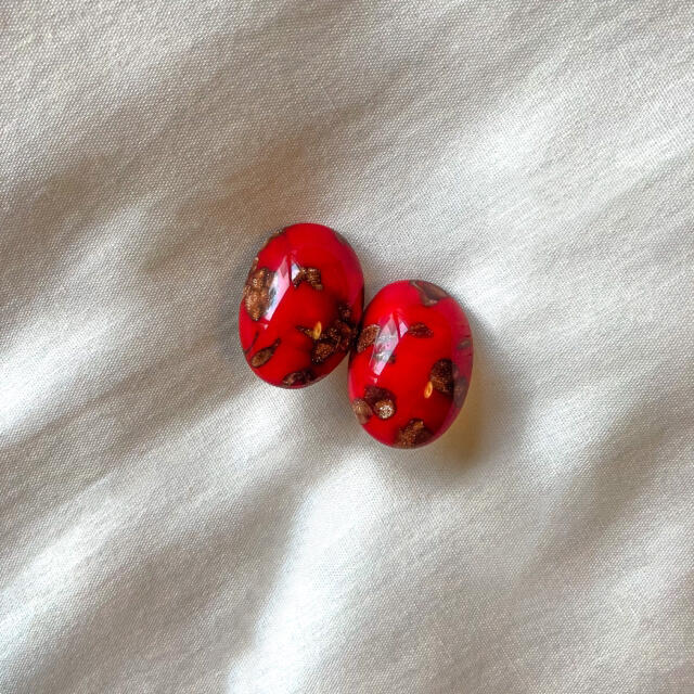 ୨୧ Vintage rétro Ladybug stone earrings レディースのアクセサリー(イヤリング)の商品写真