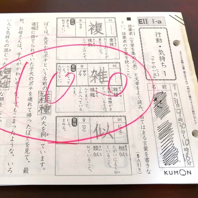 公文 国語EⅡ 1-200 欠番なし プリント 使用済み 採点用 KUMON 公文 国語EⅡ 1-200 欠番なし プリント 使用済み 採点用 KUMON