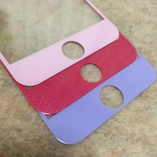 新品♡ピンクラメ入り iphone ガラスフィルム(保護フィルム)