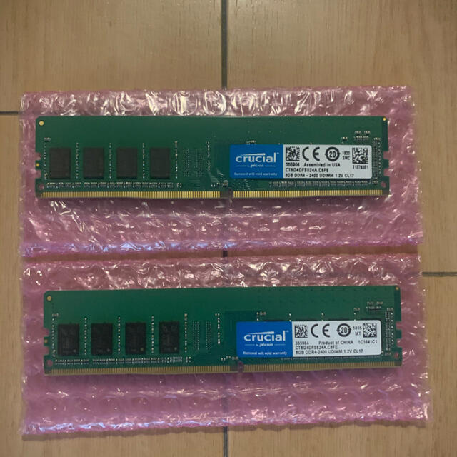 Crucial DDR4 2400 19200 8GBx2 メモリ　RAMPC/タブレット