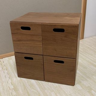 ムジルシリョウヒン(MUJI (無印良品))の無印良品　スタッキングシェルフ　キャビネット　引出し　４段　ウォルナット　(リビング収納)