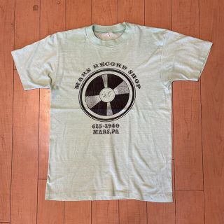 サンタモニカ(Santa Monica)の超希少 70s ビンテージ USA製 レコード ショップ デカロゴ Tシャツ(Tシャツ/カットソー(半袖/袖なし))