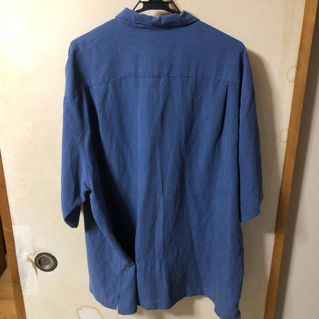 オープンカラーシャツ 半袖シャツ　ブルー　2XL オーバーサイズ　薄手　古着 メンズのトップス(シャツ)の商品写真