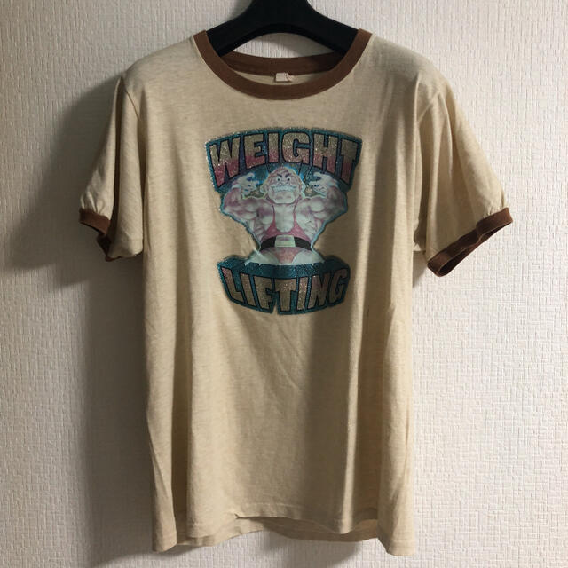 ’s Vintage リンガー　Tシャツ　ラメ　ブラウン   フリマアプリ ラクマ