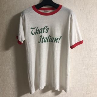 80’s Vintage Hanes リンガー　Tシャツ　レッド　70’s(Tシャツ/カットソー(半袖/袖なし))