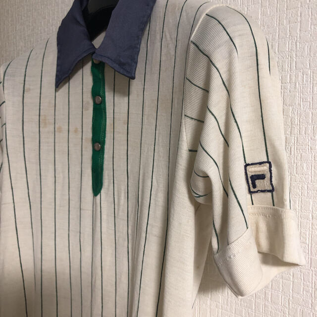 FILA(フィラ)の70’s Vintage FILA フィラ　半袖　ニット　ポロシャツ　ストライプ メンズのトップス(ポロシャツ)の商品写真