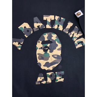 アベイシングエイプ(A BATHING APE)のアベイシングエイプ Ｔシャツ 黒 カモフラ 3段ロゴ アーチロゴ(Tシャツ/カットソー(半袖/袖なし))