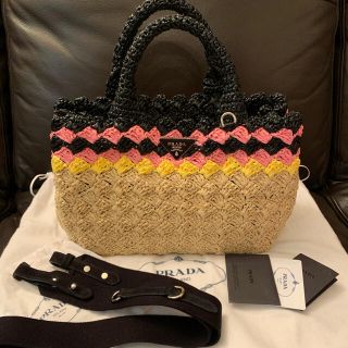 プラダ(PRADA)のカトレア様専用★未使用PRADA★2wayラフィアかごバッグ(かごバッグ/ストローバッグ)