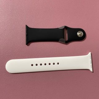 アップルウォッチ(Apple Watch)の【純正】Apple Watchスポーツバンド　白黒(腕時計)