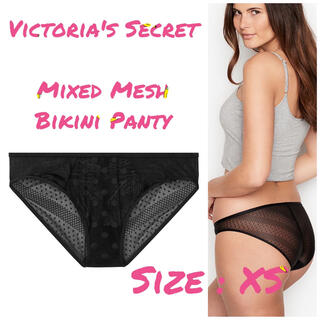 ヴィクトリアズシークレット(Victoria's Secret)のMixed Mesh Bikini Panty 黒(ショーツ)