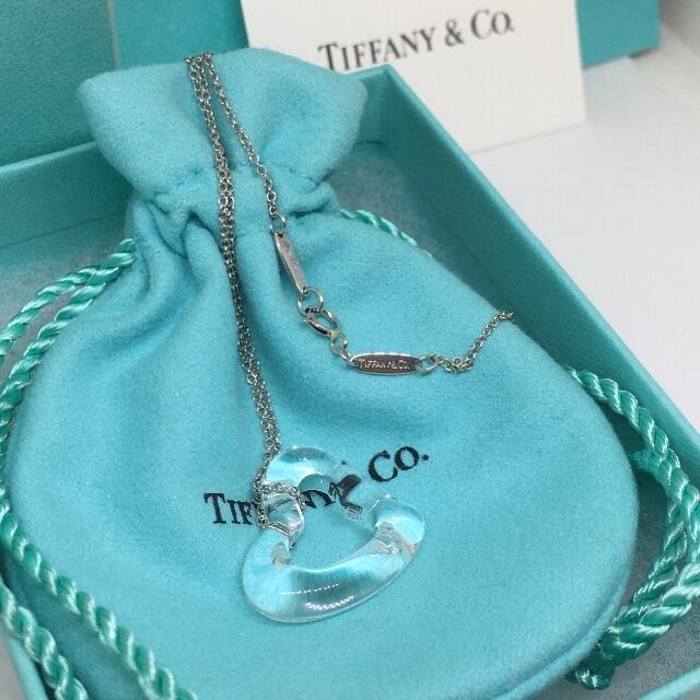 Tiffany & Co. - 本日まで最終価格 オープンハート クリスタル プラチナ pt950