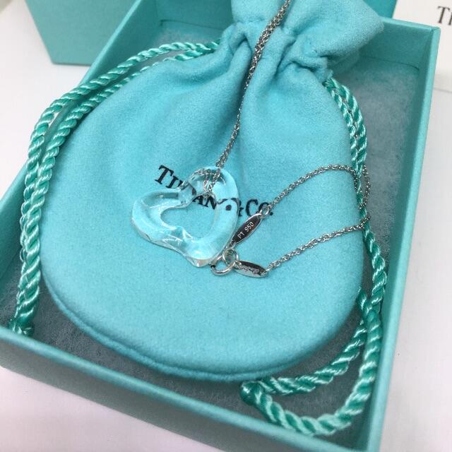 Tiffany & Co.(ティファニー)の本日まで最終価格 オープンハート クリスタル プラチナ pt950 レディースのアクセサリー(ネックレス)の商品写真
