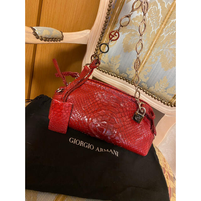 Giorgio Armani(ジョルジオアルマーニ)の美品！アルマーニ♫パイソン ミニ ショルダーバッグ GIORGIO ARMANI レディースのバッグ(ショルダーバッグ)の商品写真